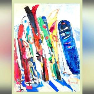 Buttering The Slopes Oil Painting 🎨 Print by Dawn Normali